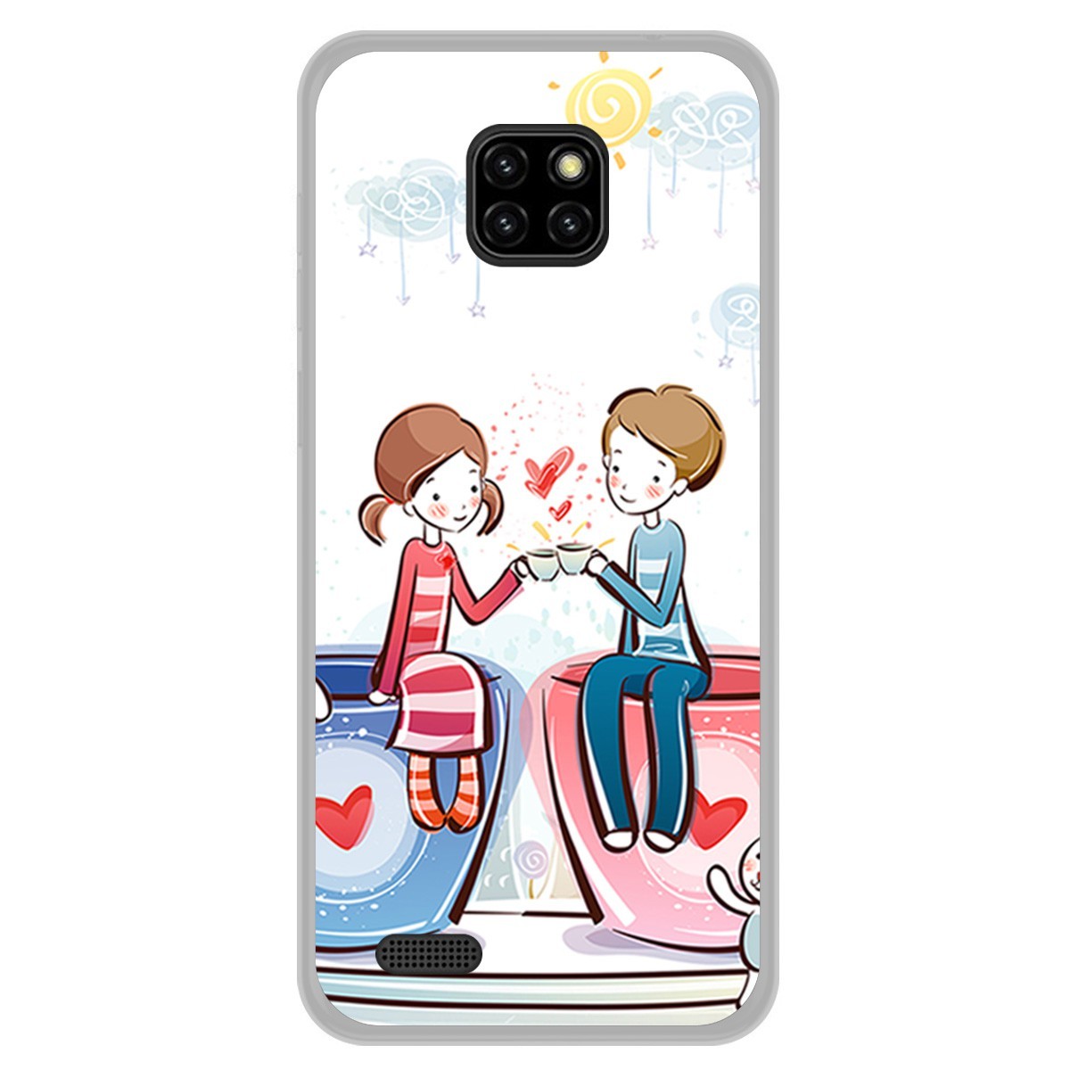 Funda Gel Tpu para Ulefone Note 7 diseño Café Dibujos