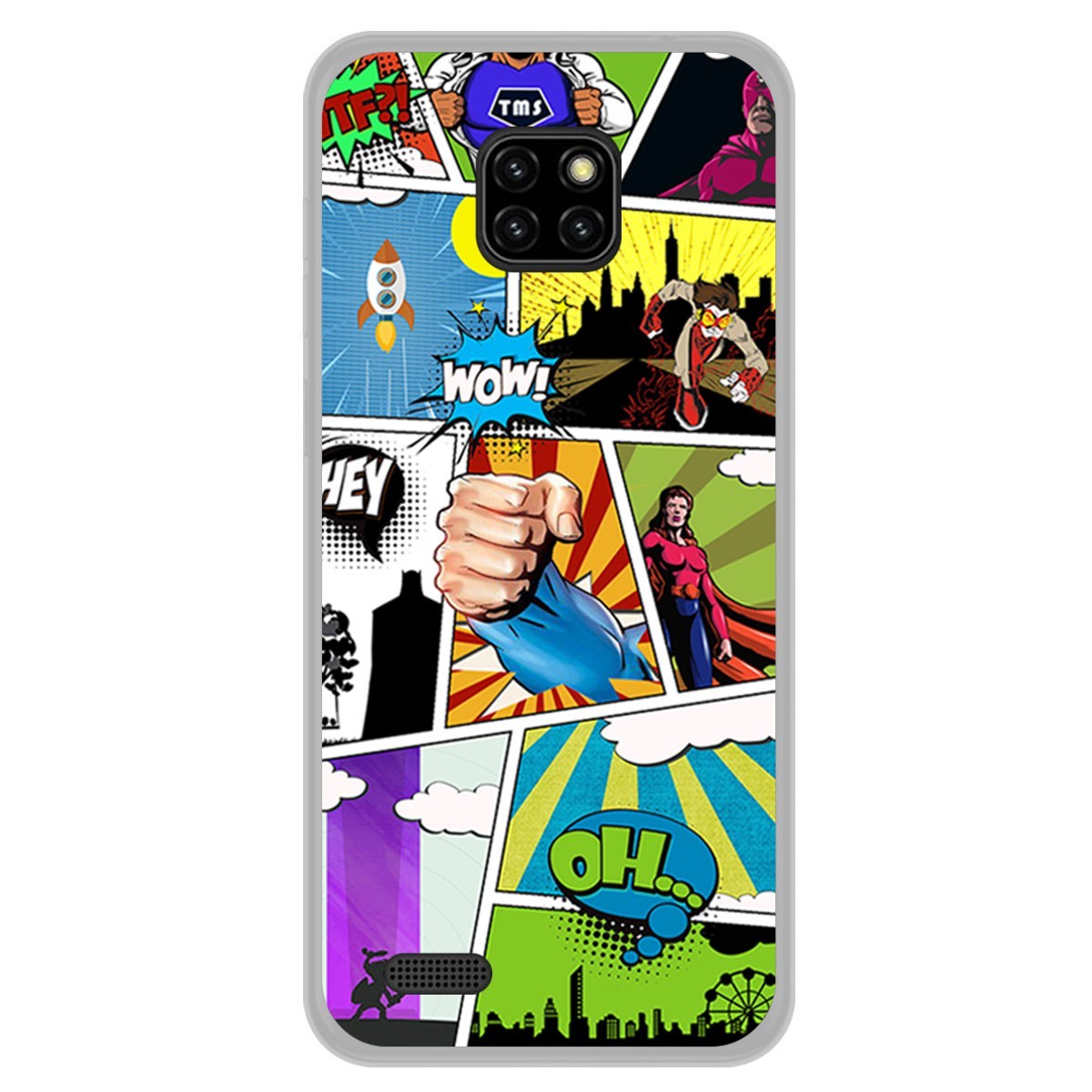 Funda Gel Tpu para Ulefone Note 7 diseño Comic Dibujos