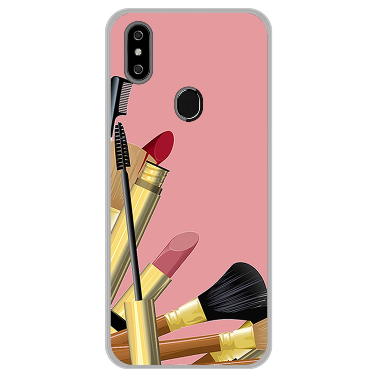 Funda Gel Tpu para Oukitel C15 Pro diseño Brochas Dibujos