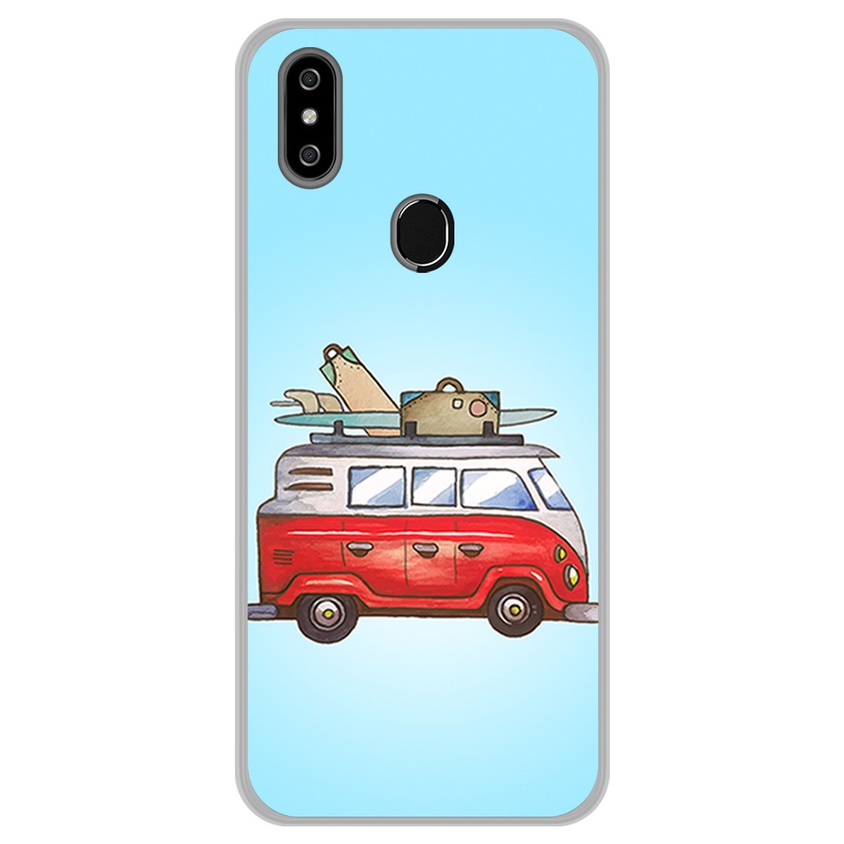 Funda Gel Tpu para Oukitel C15 Pro diseño Furgoneta Dibujos