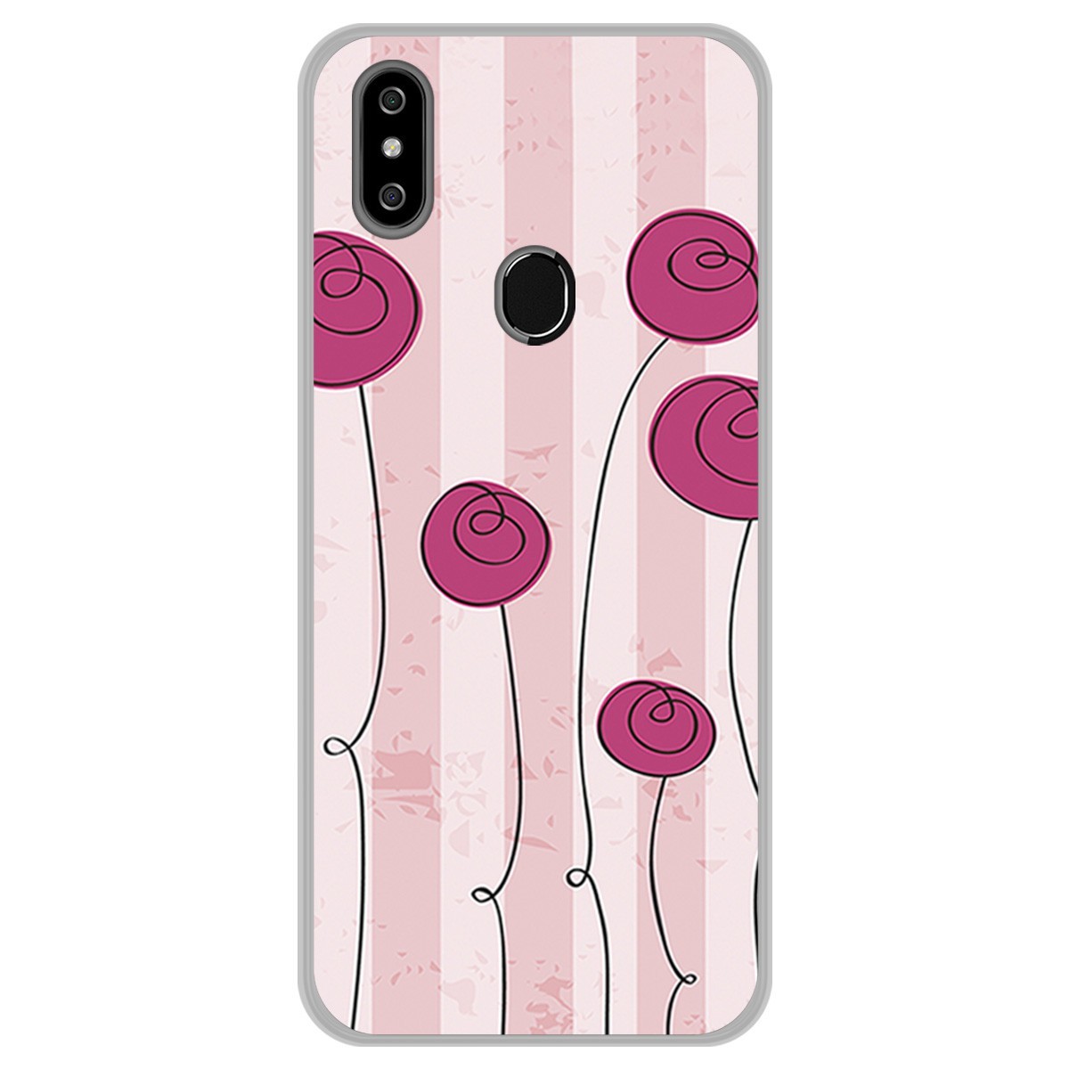 Funda Gel Tpu para Oukitel C15 Pro diseño Flores Vintage Dibujos