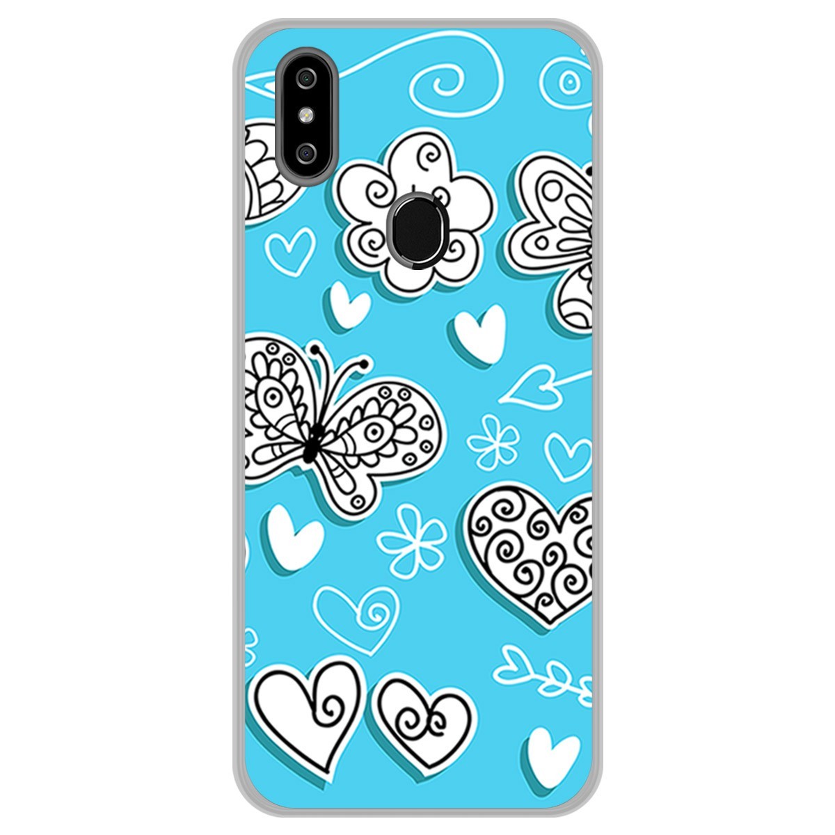 Funda Gel Tpu para Oukitel C15 Pro diseño Mariposas Dibujos