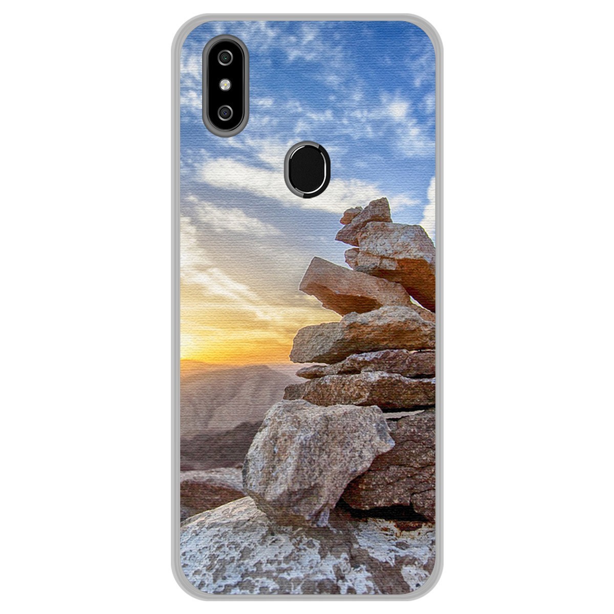 Funda Gel Tpu para Oukitel C15 Pro diseño Sunset Dibujos
