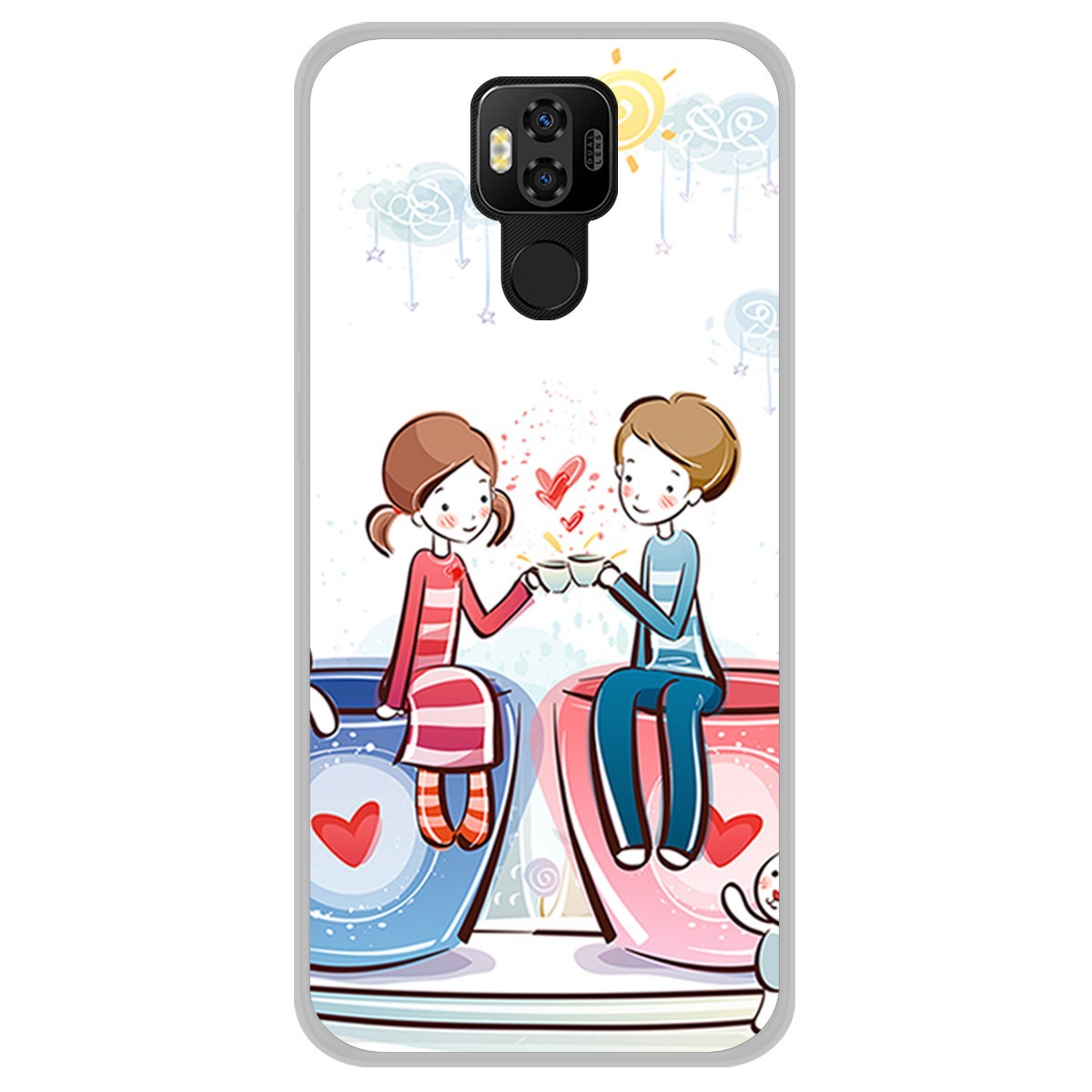 Funda Gel Tpu para Ulefone Power 6 diseño Café Dibujos