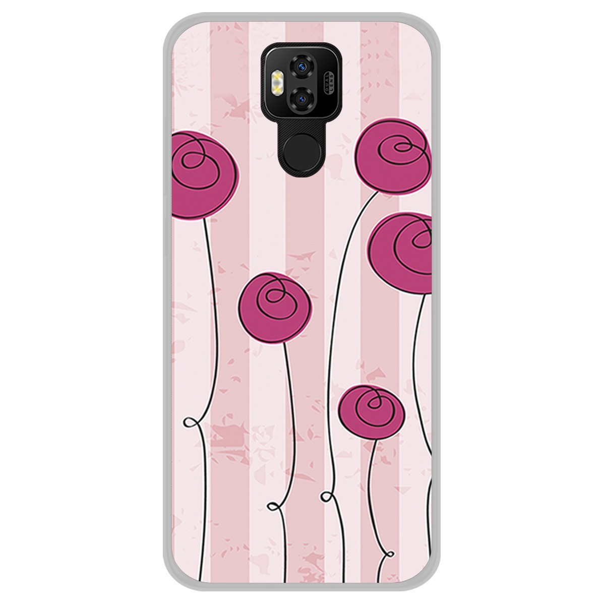 Funda Gel Tpu para Ulefone Power 6 diseño Flores Vintage Dibujos