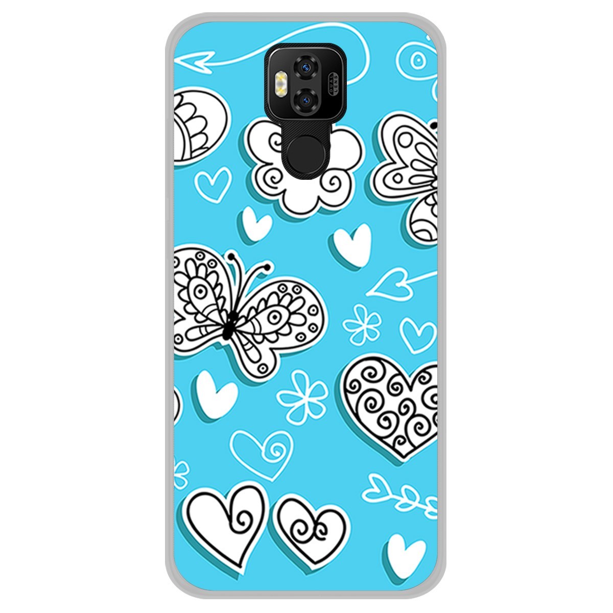 Funda Gel Tpu para Ulefone Power 6 diseño Mariposas Dibujos
