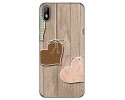 Funda Gel Tpu para Cubot J5 diseño Corazones Madera Dibujos