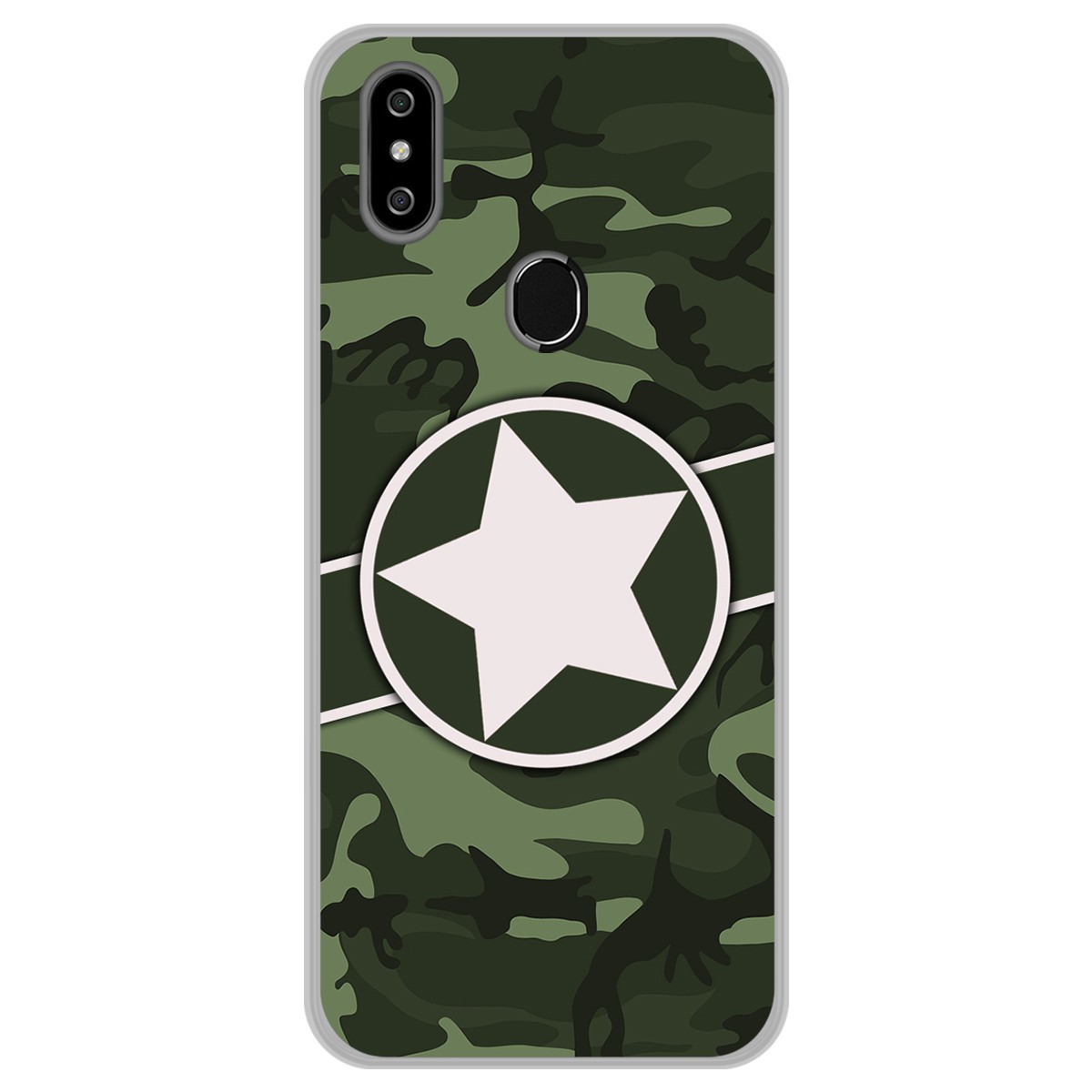Funda Gel Tpu para Oukitel C15 Pro diseño Camuflaje 01 Dibujos