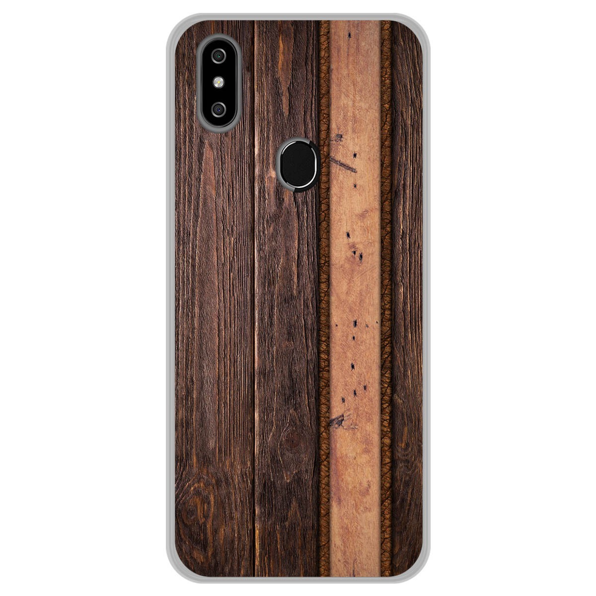 Funda Gel Tpu para Oukitel C15 Pro diseño Madera 05 Dibujos