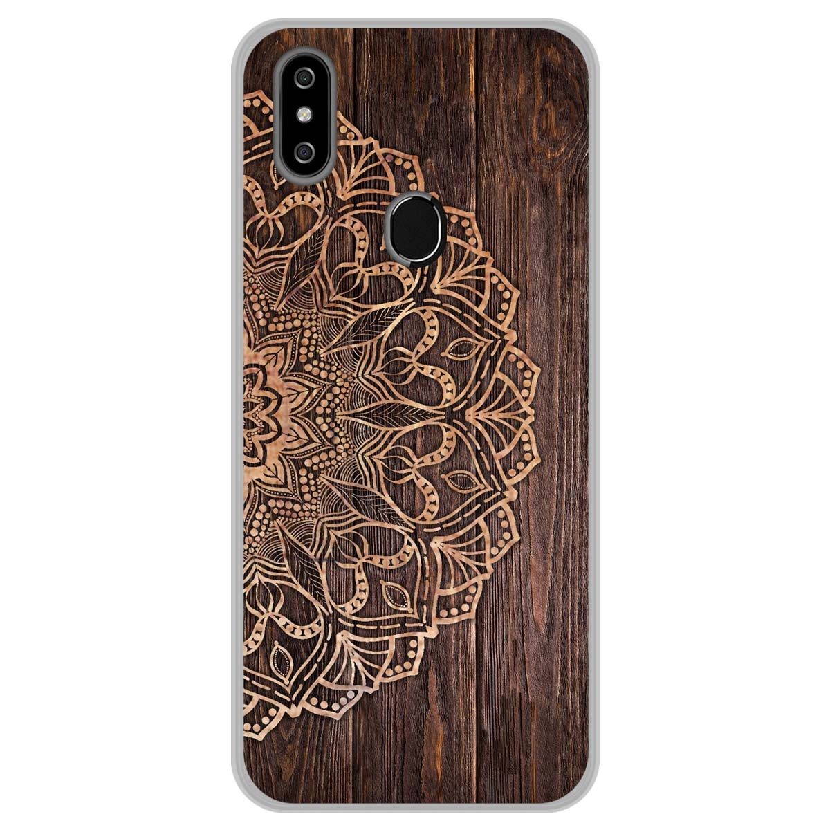 Funda Gel Tpu para Oukitel C15 Pro diseño Madera 06 Dibujos