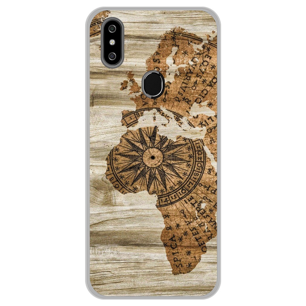 Funda Gel Tpu para Oukitel C15 Pro diseño Madera 07 Dibujos