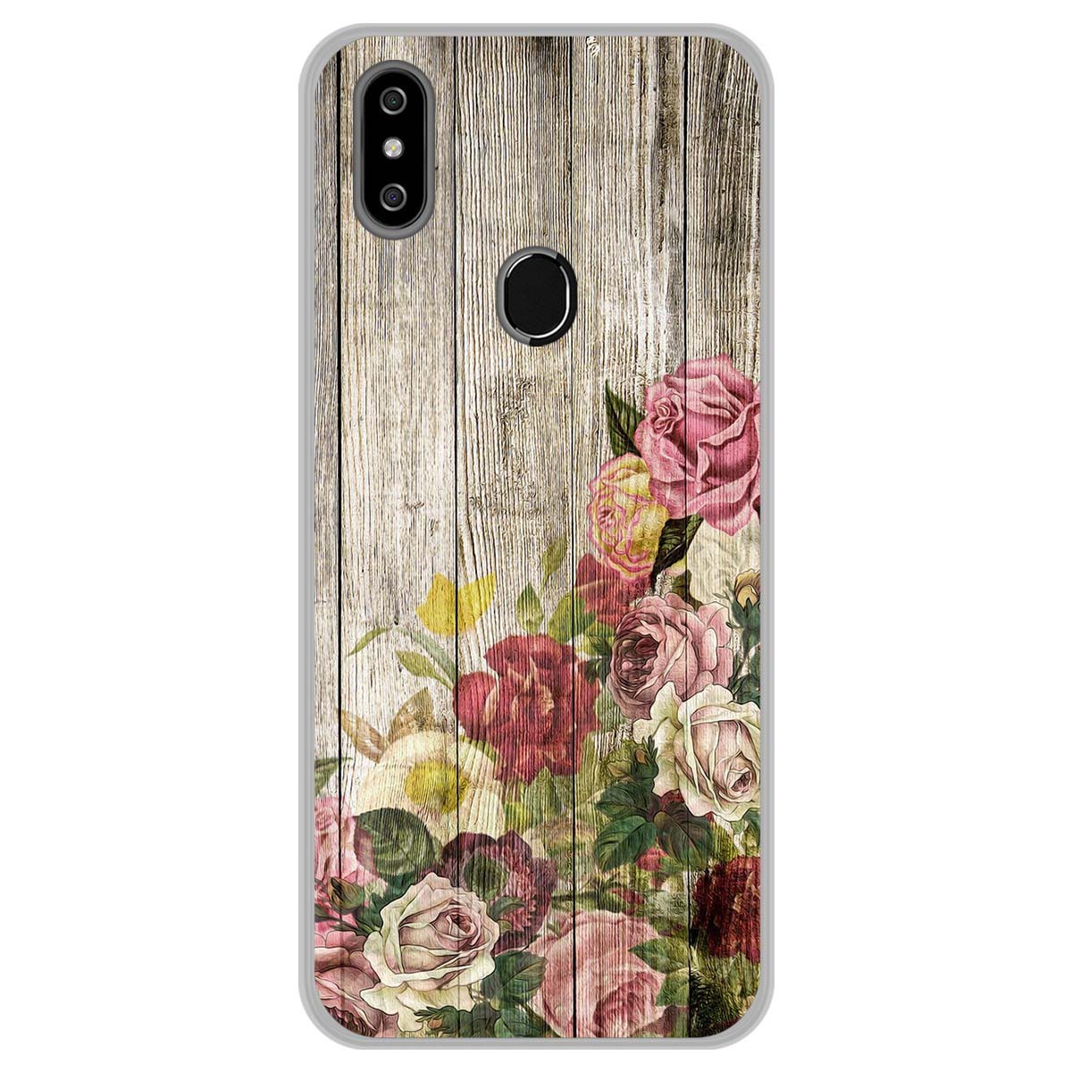 Funda Gel Tpu para Oukitel C15 Pro diseño Madera 08 Dibujos