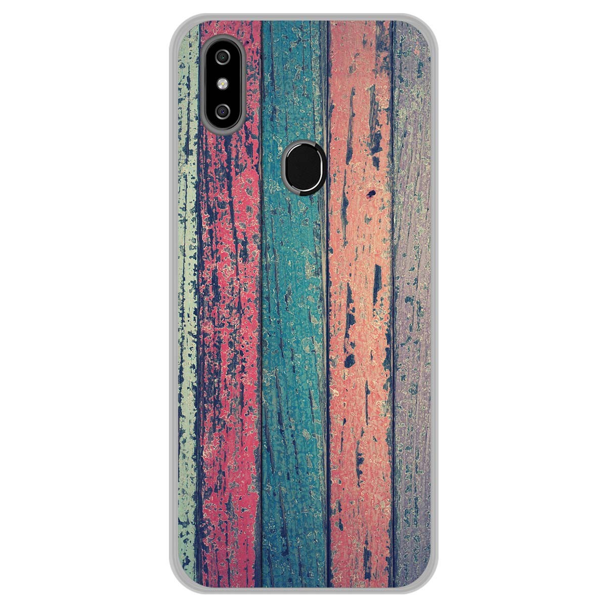 Funda Gel Tpu para Oukitel C15 Pro diseño Madera 10 Dibujos