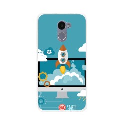 Funda Gel Tpu para Xiaomi Redmi 4 Diseño Cohete Dibujos