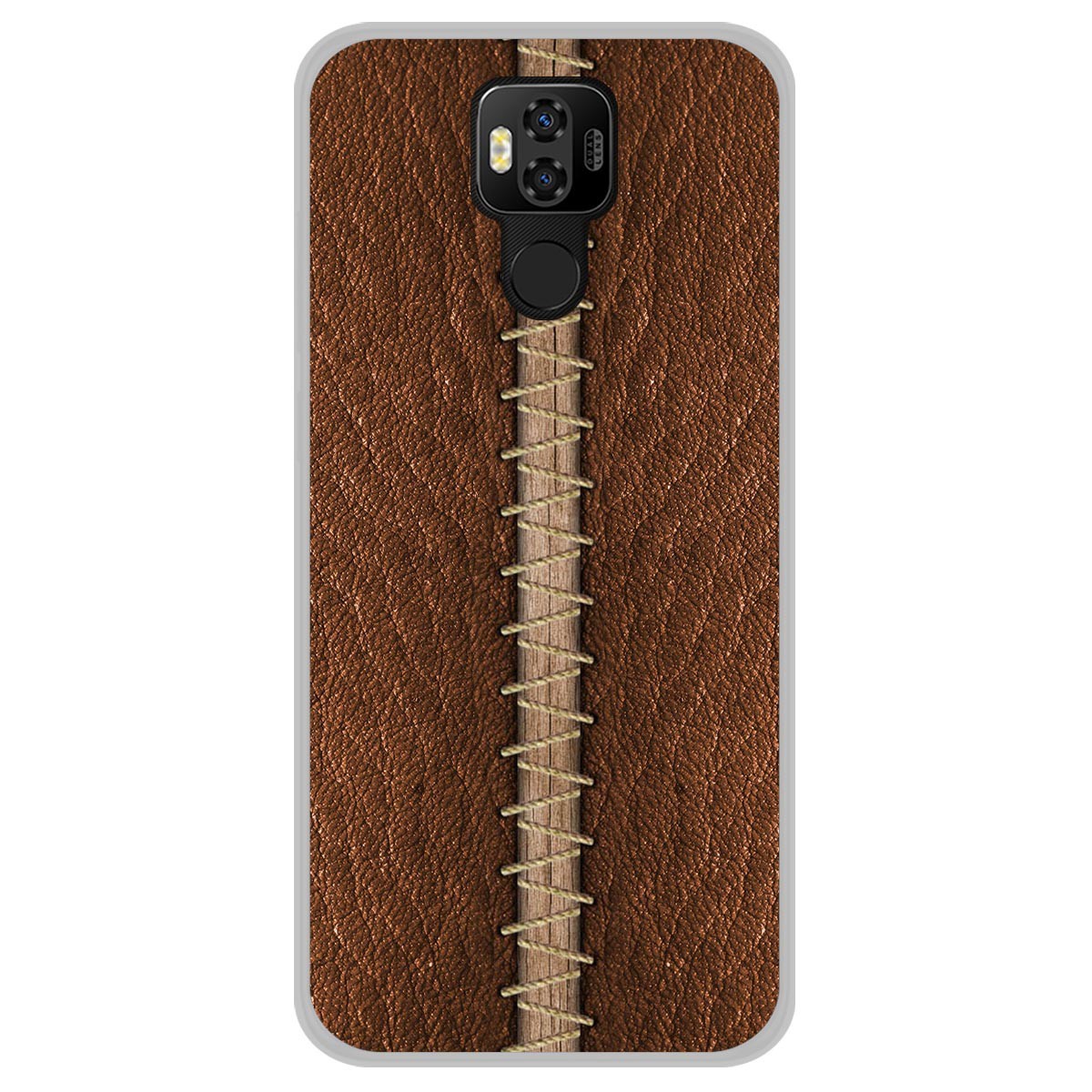 Funda Gel Tpu para Ulefone Power 6 diseño Cuero 01 Dibujos