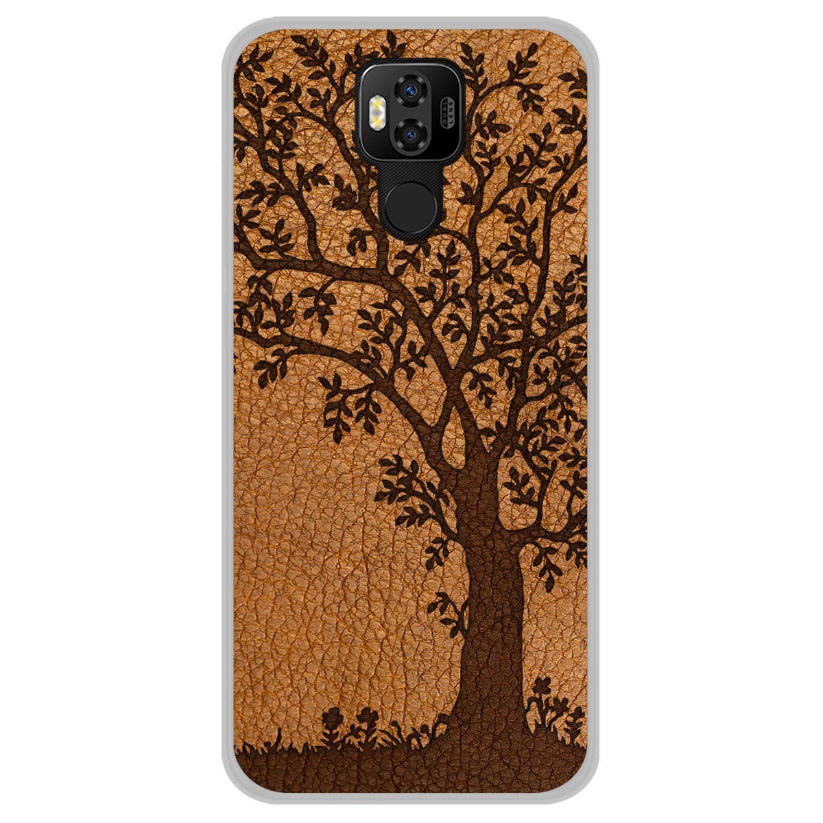 Funda Gel Tpu para Ulefone Power 6 diseño Cuero 03 Dibujos