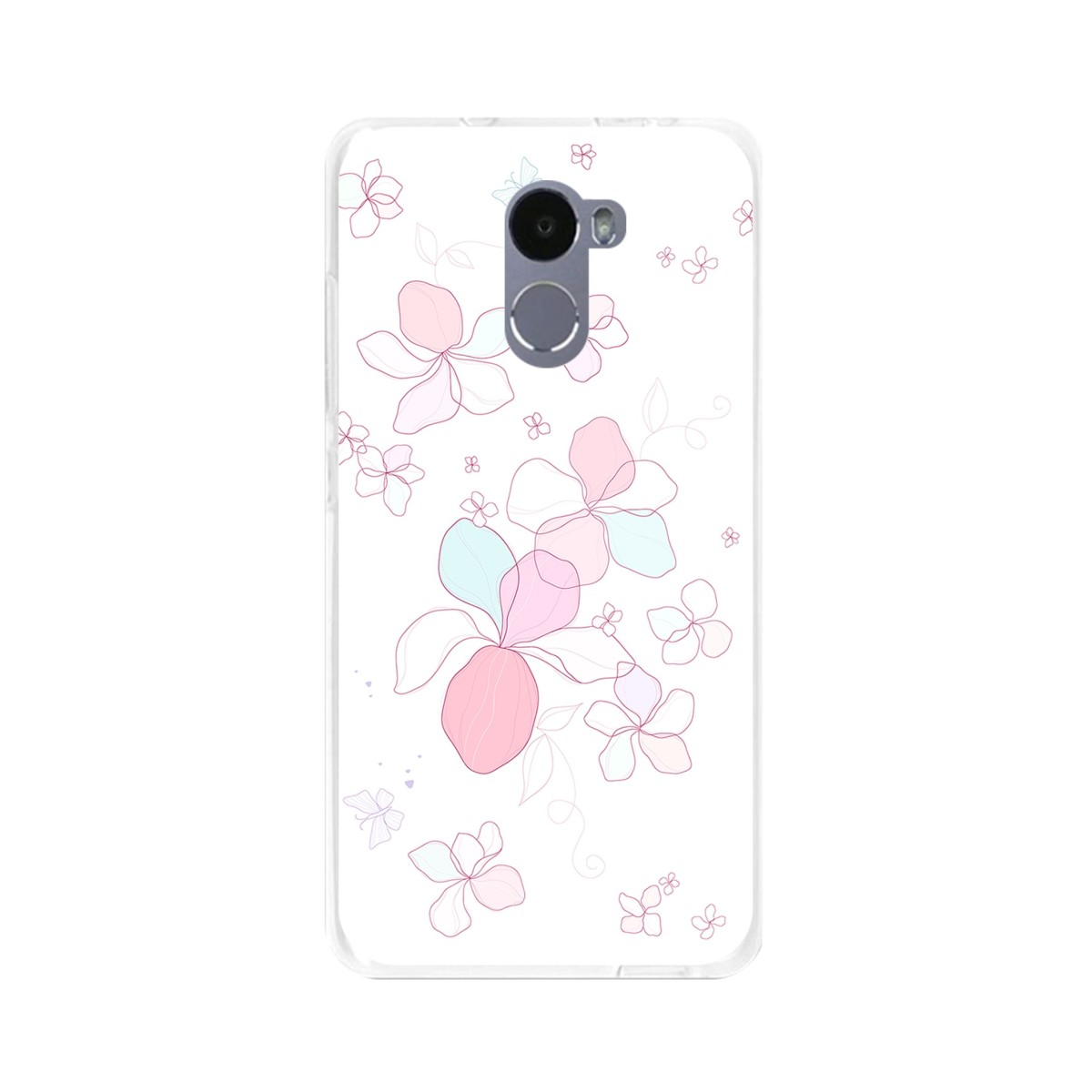 Funda Gel Tpu para Xiaomi Redmi 4 Diseño Flores-Minimal Dibujos