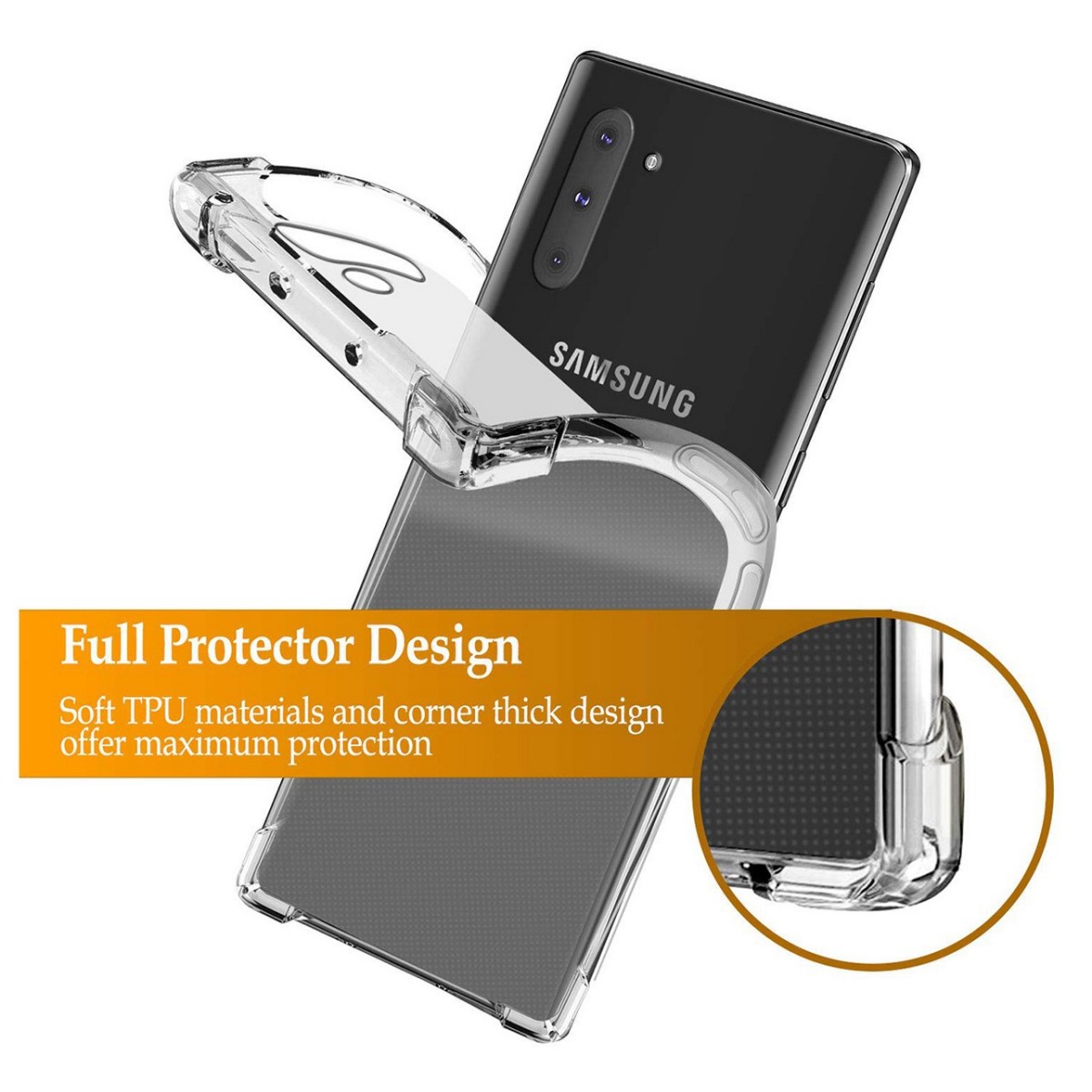 Funda Gel Tpu Anti-Shock Transparente para Samsung Galaxy Note10