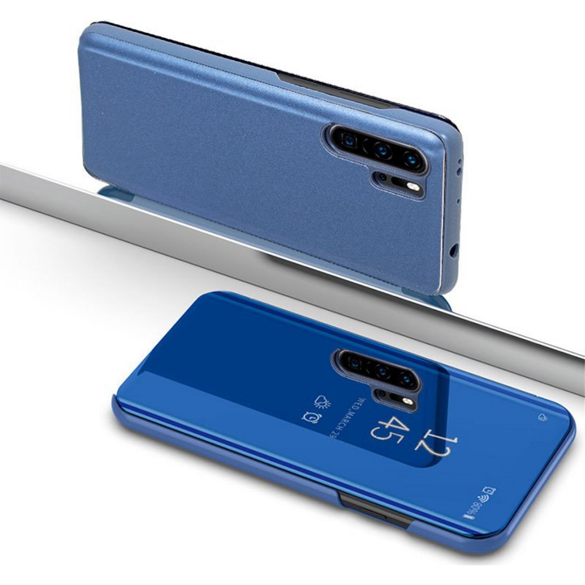 Funda Flip Cover Clear View para Samsung Galaxy Note10 color Azul