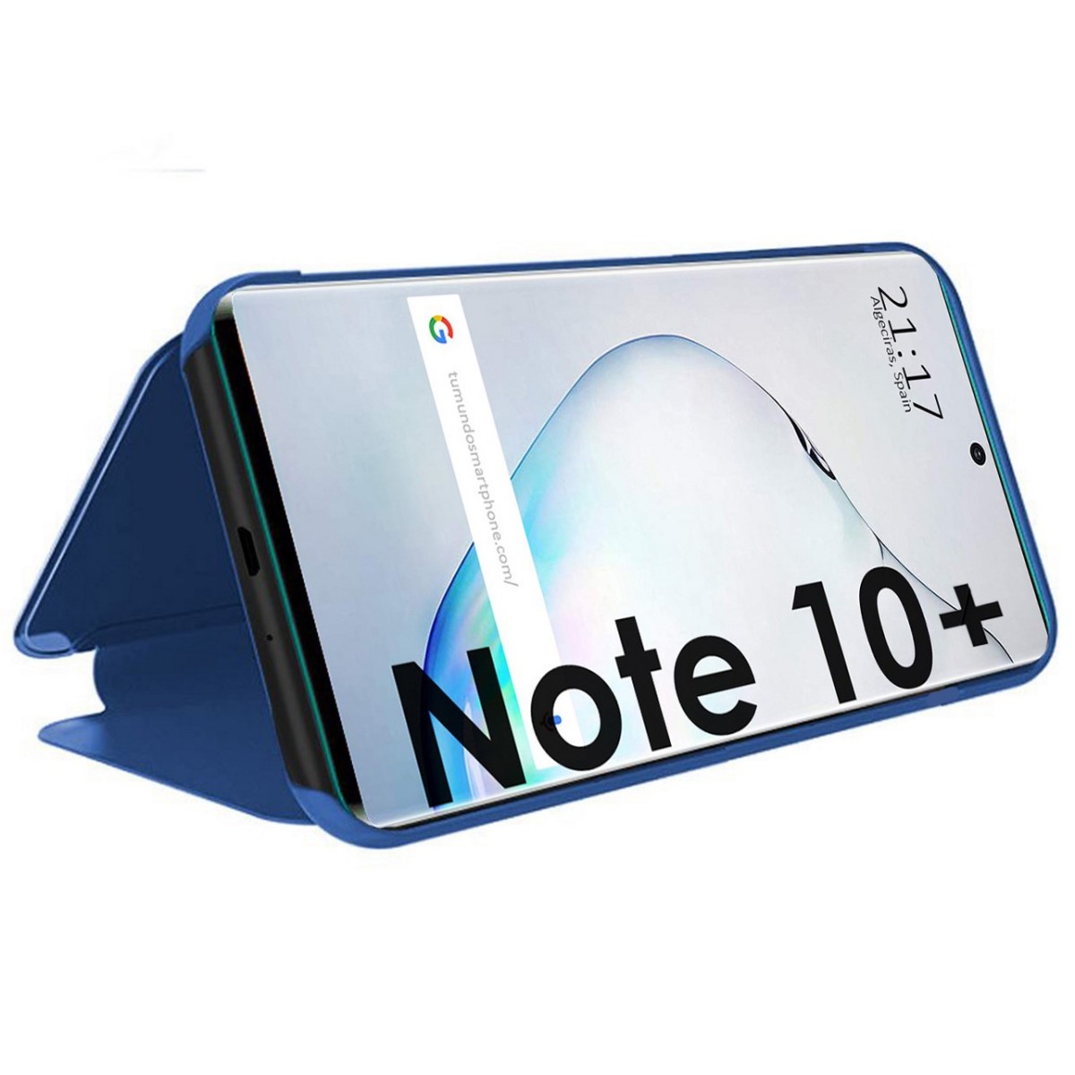 Funda Flip Cover Clear View para Samsung Galaxy Note10+ color Azul