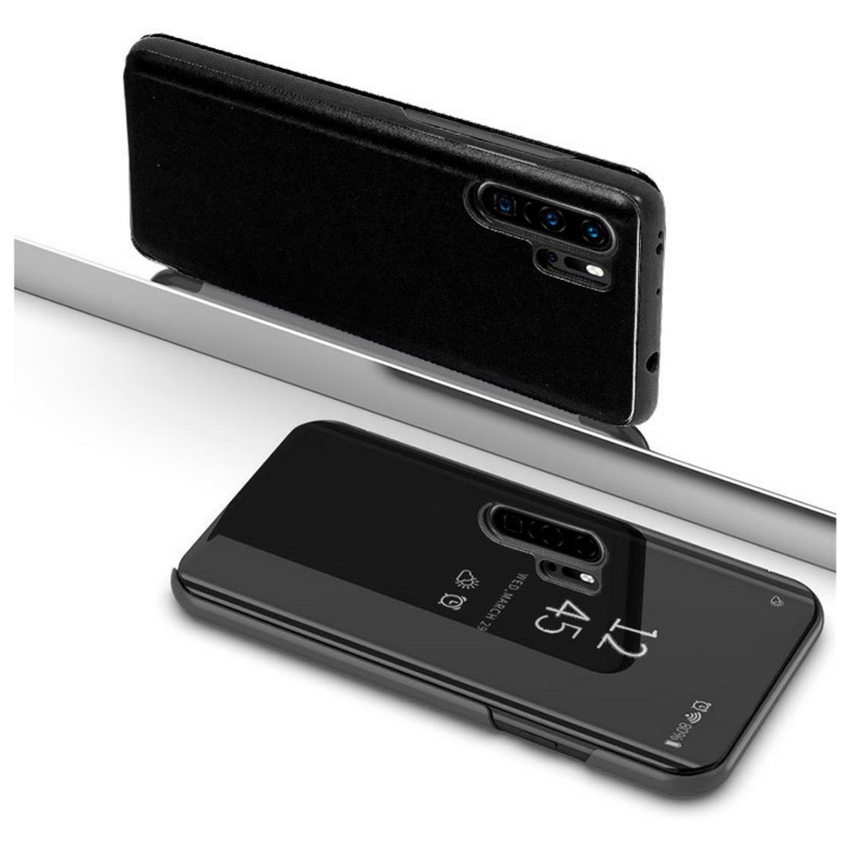 Funda Flip Cover Clear View para Samsung Galaxy Note10+ color Negra