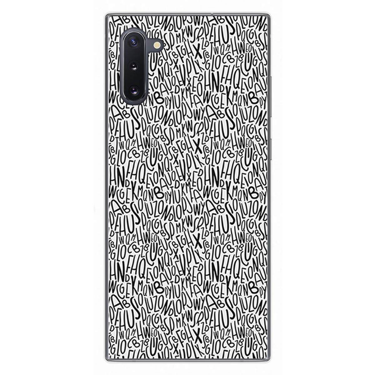 Funda Gel Tpu para Samsung Galaxy Note10 diseño Letras Dibujos