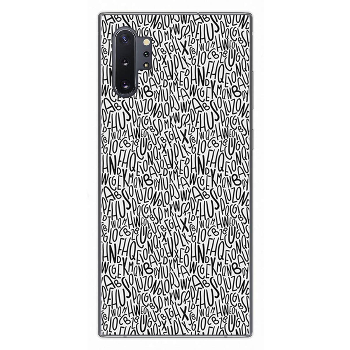 Funda Gel Tpu para Samsung Galaxy Note10+ diseño Letras Dibujos