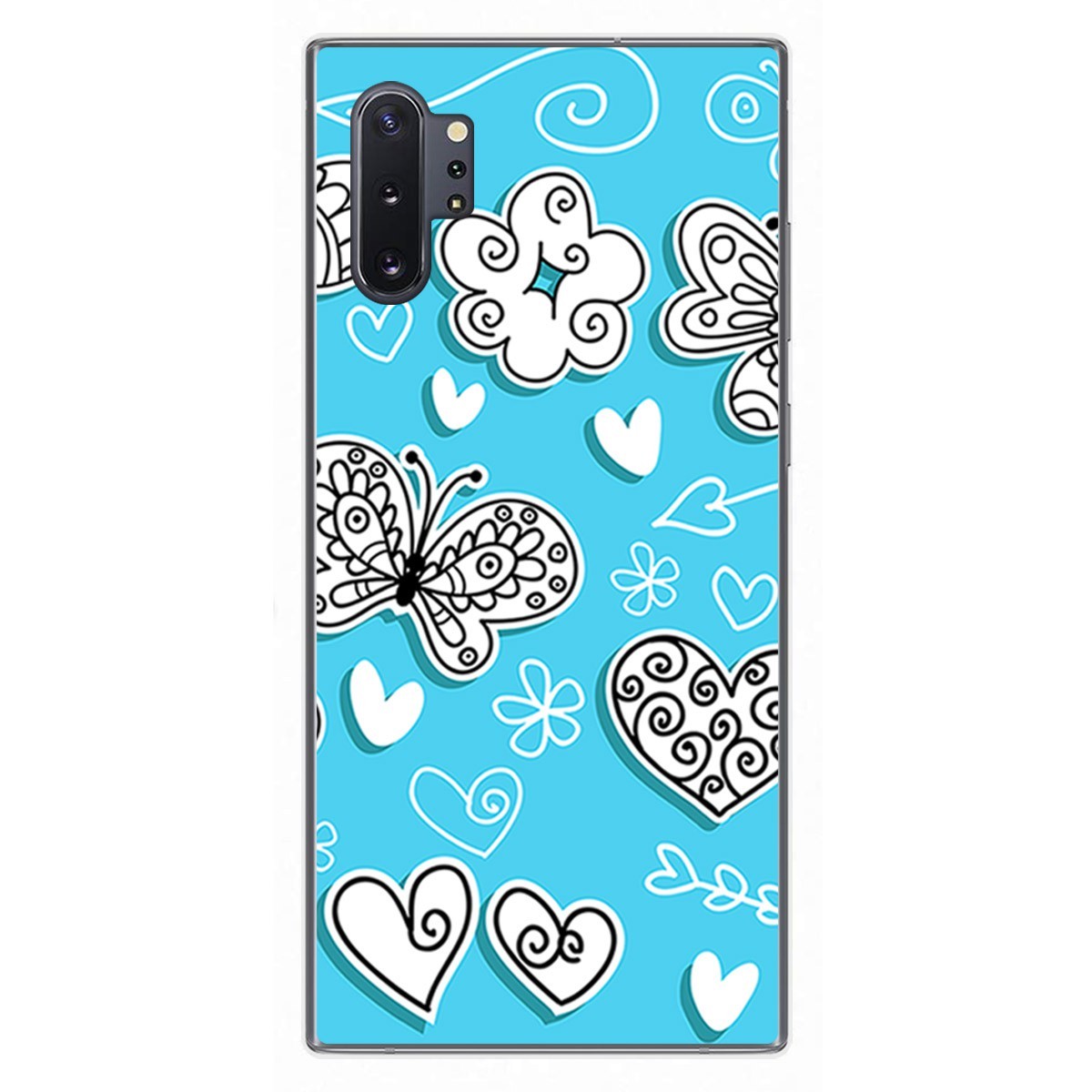 Funda Gel Tpu para Samsung Galaxy Note10+ diseño Mariposas Dibujos