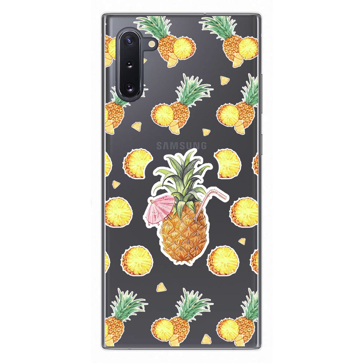 Funda Gel Transparente para Samsung Galaxy Note10 diseño Piña Dibujos