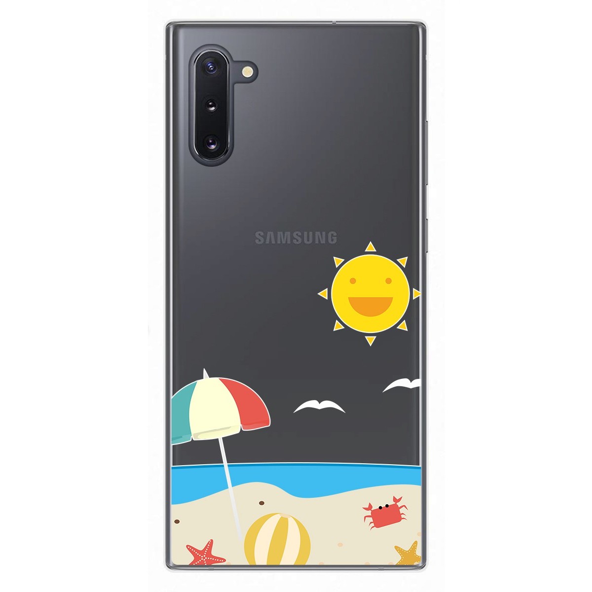 Funda Gel Transparente para Samsung Galaxy Note10 diseño Playa Dibujos