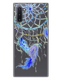 Funda Gel Transparente para Samsung Galaxy Note10 diseño Plumas Dibujos
