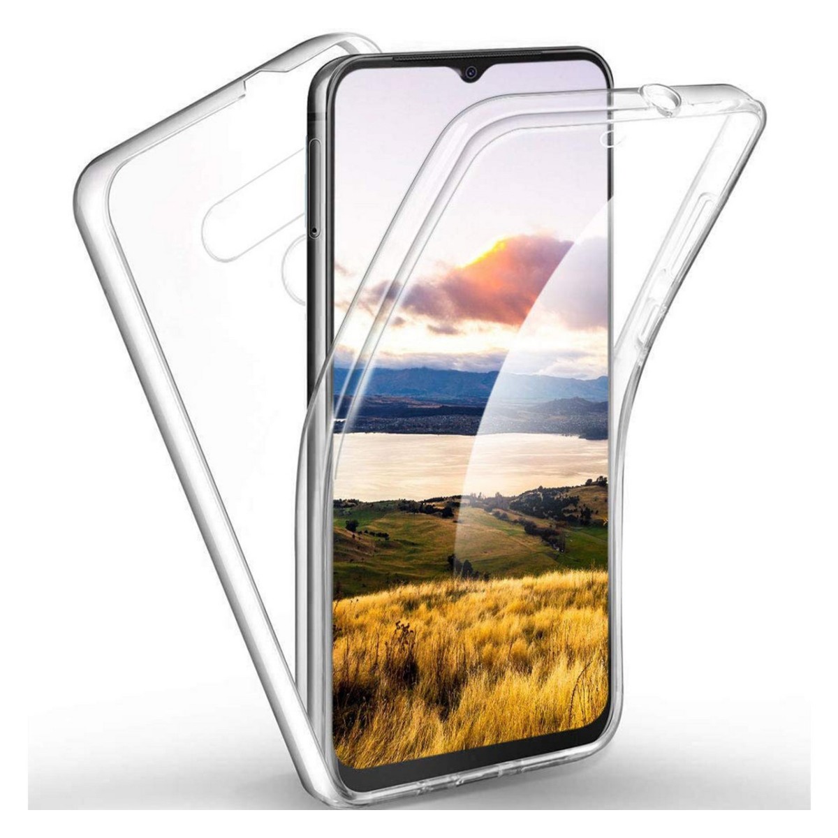 Funda Completa Transparente Pc + Tpu Full Body 360 para Lg Q60 / K50