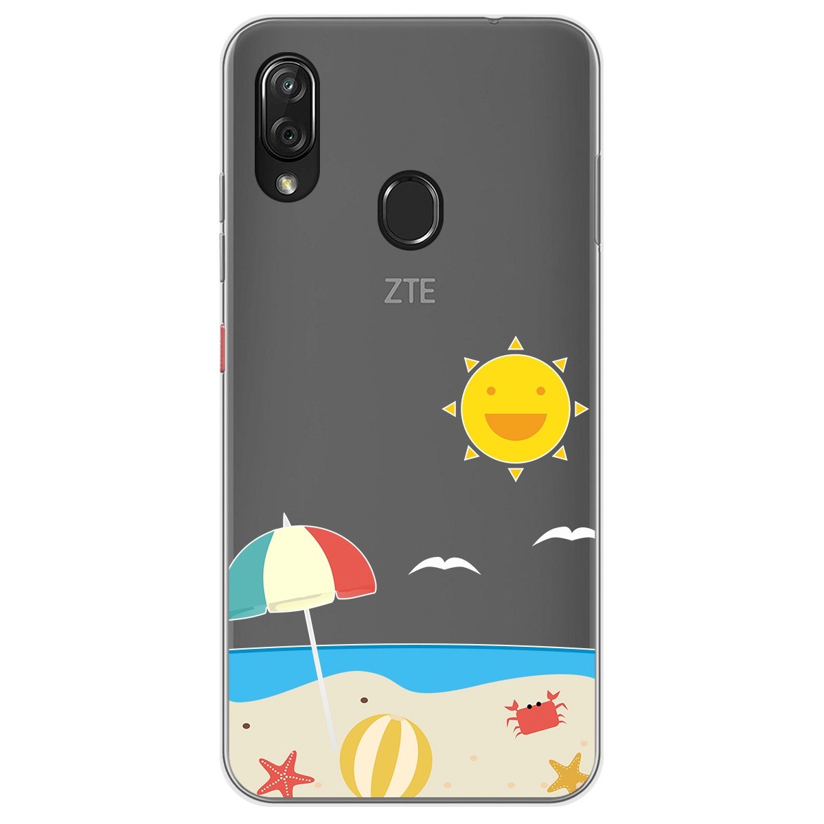 Funda Gel Transparente para Zte Blade V10 vita / Orange Neva Play diseño Playa Dibujos