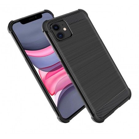 Funda Gel Tpu Anti-Shock Carbon Negra para Iphone 11 (6.1)