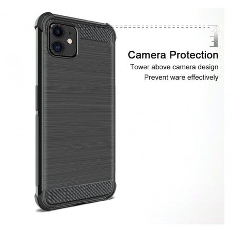 Funda Gel Tpu Anti-Shock Carbon Negra para Iphone 11 (6.1)
