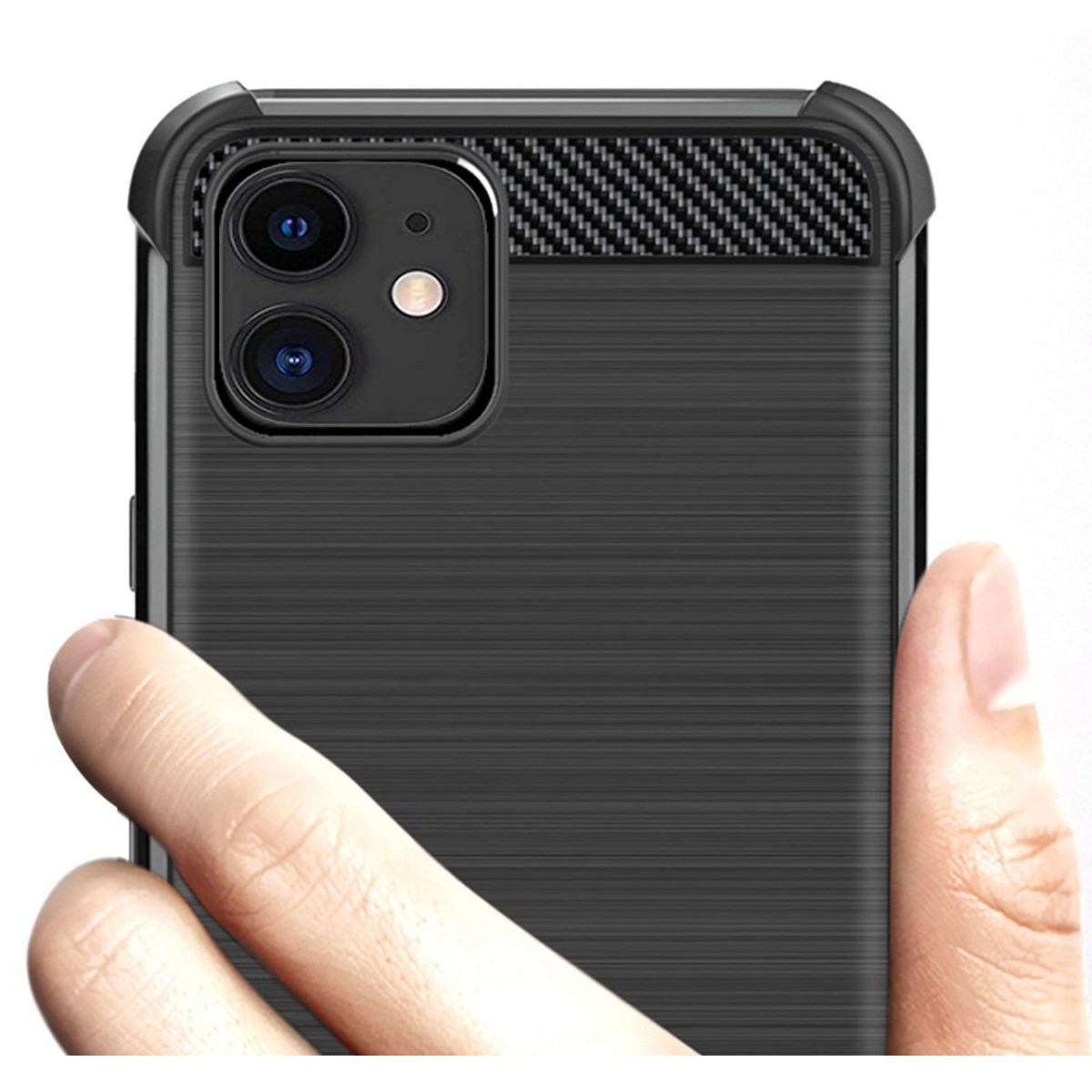 Funda Gel Tpu Anti-Shock Carbon Negra para Iphone 11 (6.1)