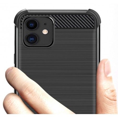 Funda Gel Tpu Anti-Shock Carbon Negra para Iphone 11 (6.1)