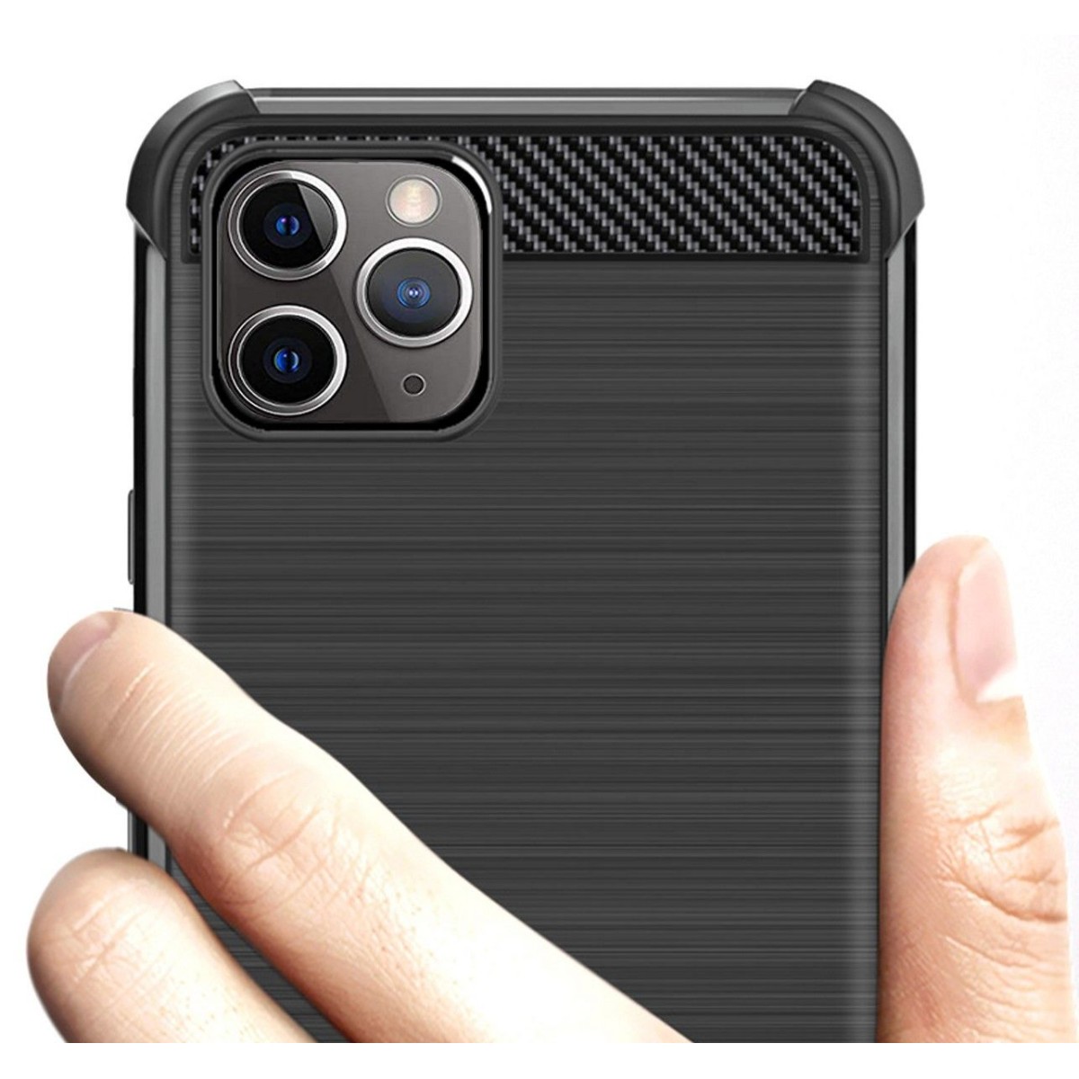 Funda Gel Tpu Anti-Shock Carbon Negra para Iphone 11 Pro (5.8)