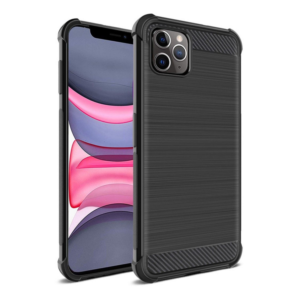 Funda Gel Tpu Anti-Shock Carbon Negra para Iphone 11 Pro Max (6.5)