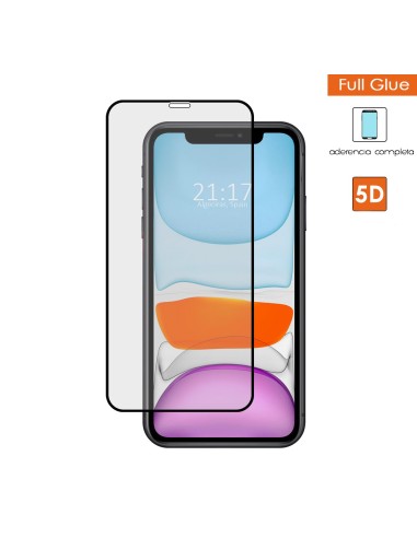Protector Cristal Templado Completo 5D Full Glue Negro para Iphone 11 (6.1) Vidrio