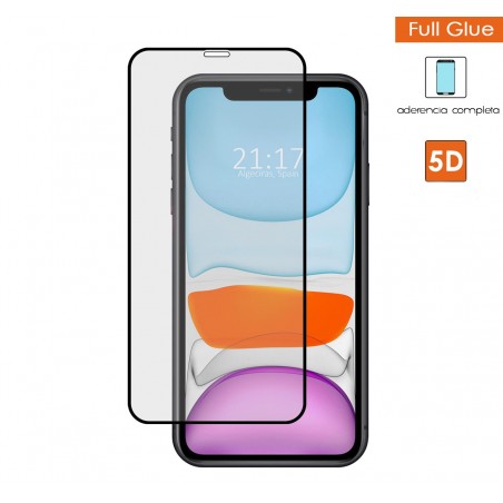 Protector Cristal Templado Completo 5D Full Glue Negro para Iphone 11 (6.1) Vidrio