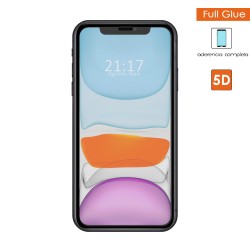 Protector Cristal Templado Completo 5D Full Glue Negro para Iphone 11 (6.1) Vidrio 2