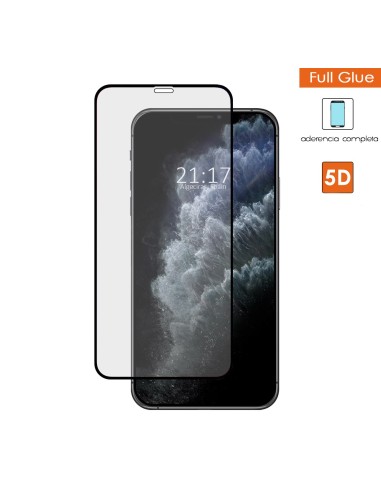 Protector Cristal Templado Completo 5D Full Glue Negro para Iphone 11 Pro Max (6.5) Vidrio