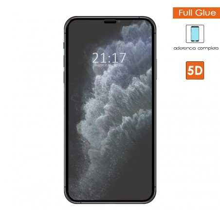 Protector Cristal Templado Completo 5D Full Glue Negro para Iphone 11 Pro Max (6.5) Vidrio