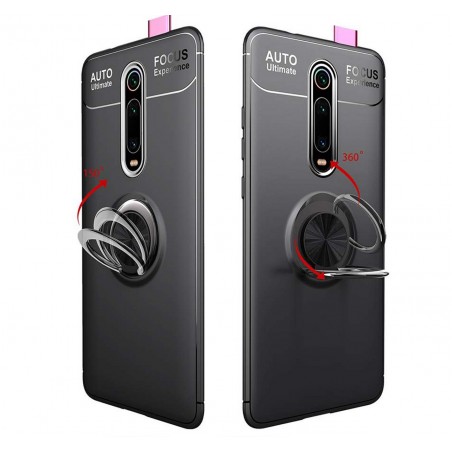 Funda Magnetica Soporte con Anillo Giratorio 360 para Xiaomi Mi 9T / Mi 9T Pro Negra