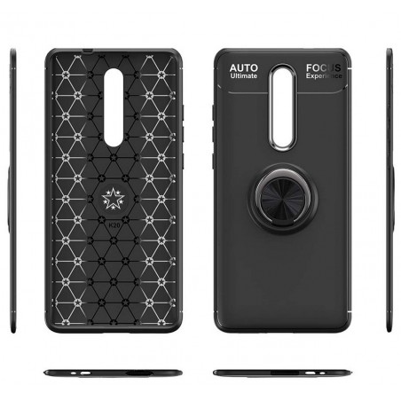 Funda Magnetica Soporte con Anillo Giratorio 360 para Xiaomi Mi 9T / Mi 9T Pro Negra