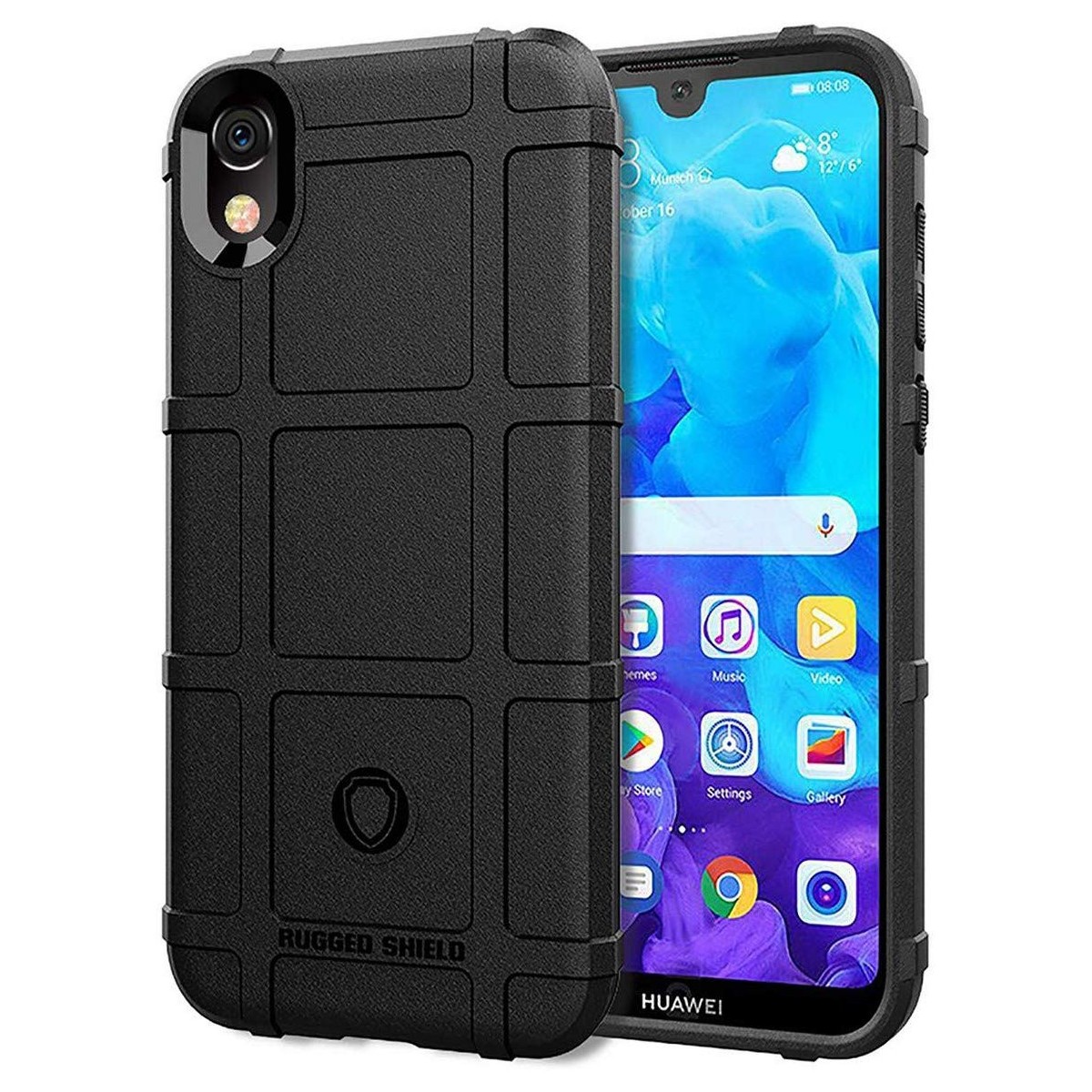 Funda Armor Rugged Shield Antigolpes para Huawei Y5 2019 color Negra