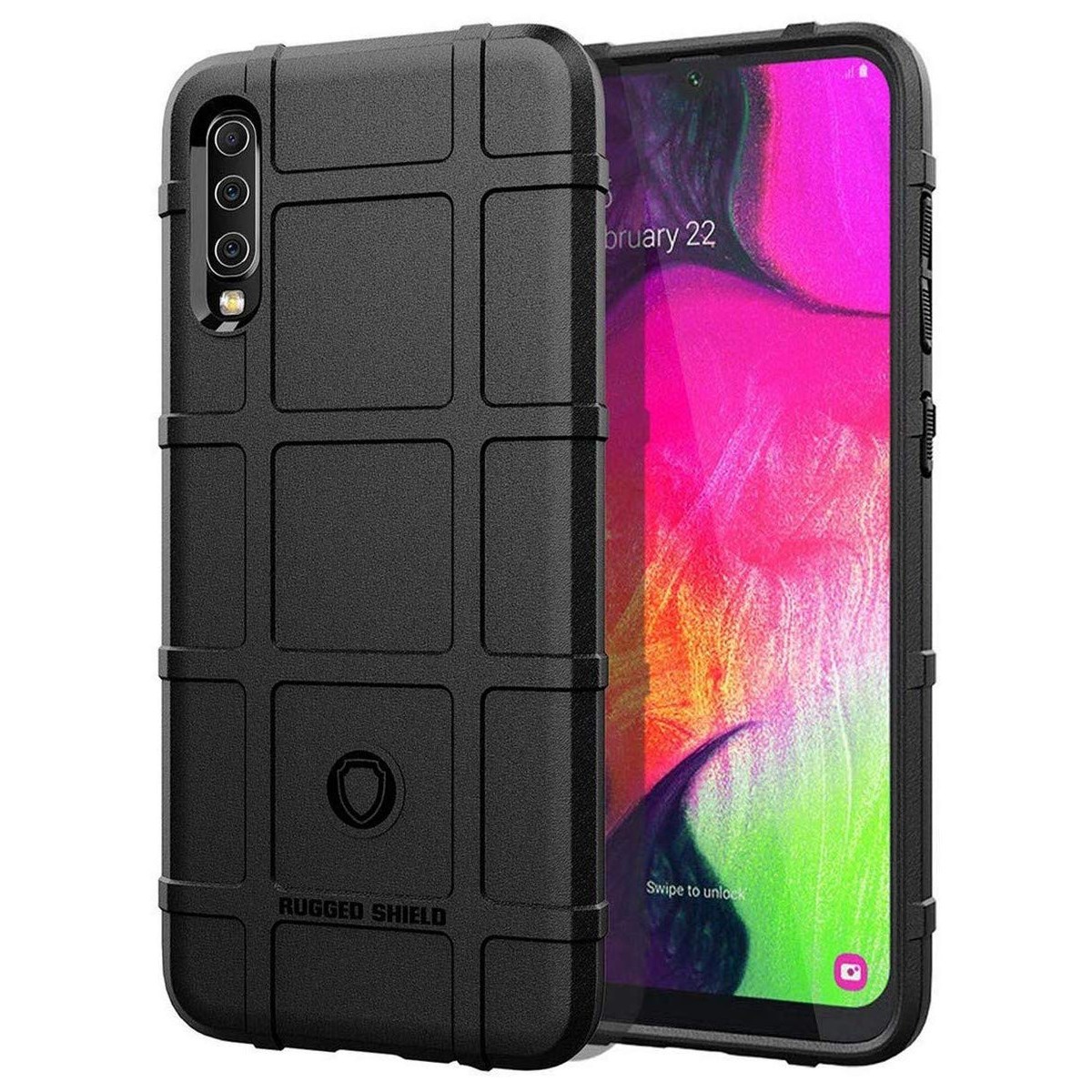 Funda Armor Rugged Shield Antigolpes para Samsung Galaxy A70 color Negra
