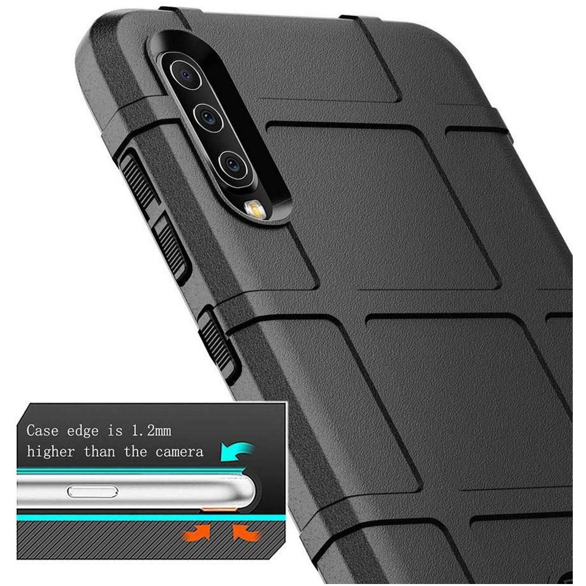 Funda Armor Rugged Shield Antigolpes para Samsung Galaxy A70 color Negra