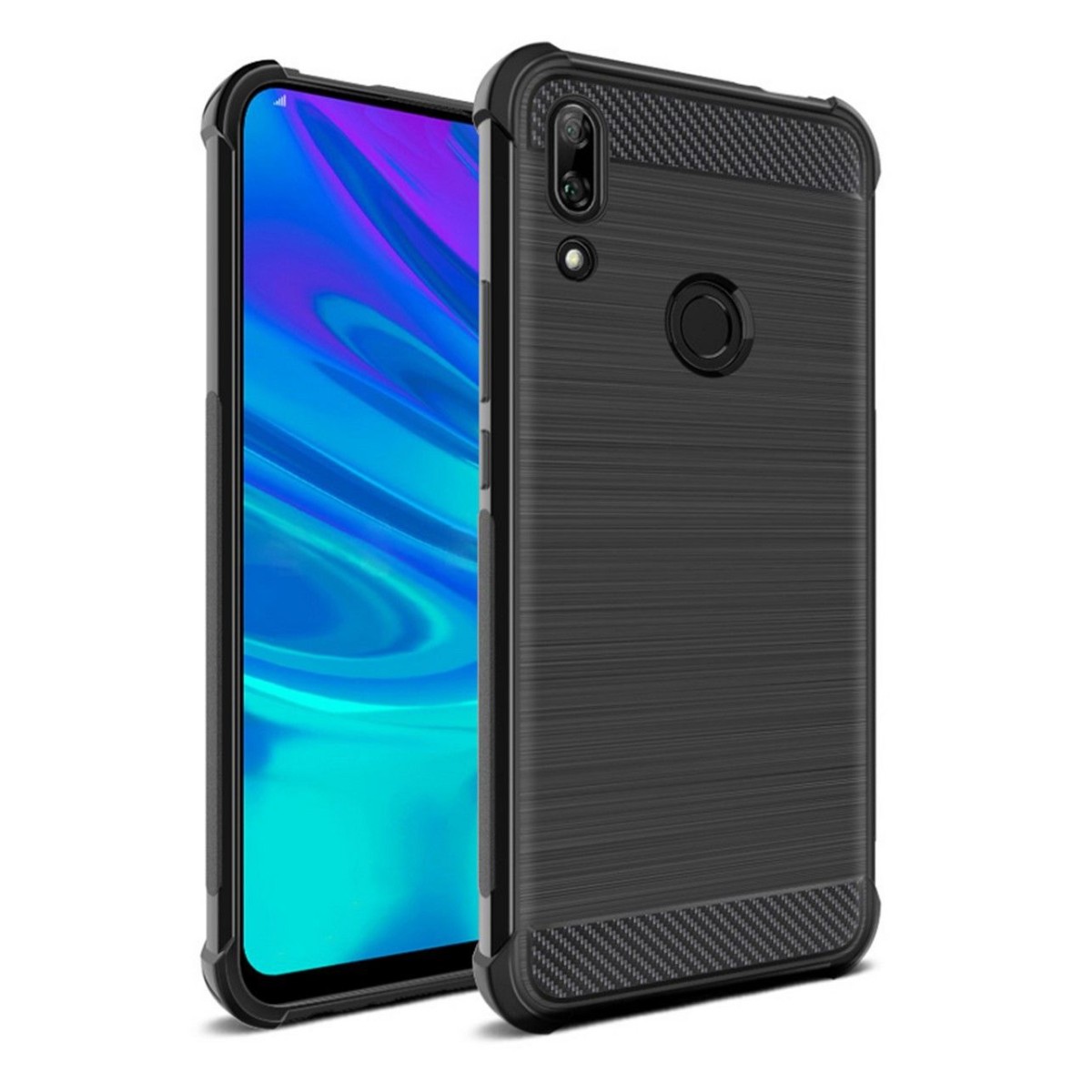 Funda Gel Tpu Anti-Shock Carbon Negra para Huawei P Smart Z